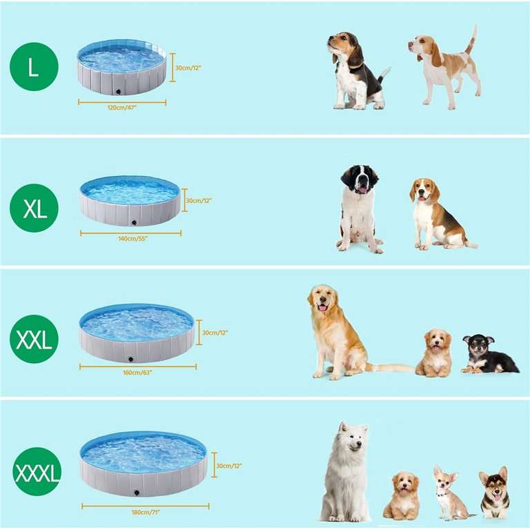 Yaheetech PVC Foldable Pet Dog Paddling Pool Sold by Yaheetech UK FBA