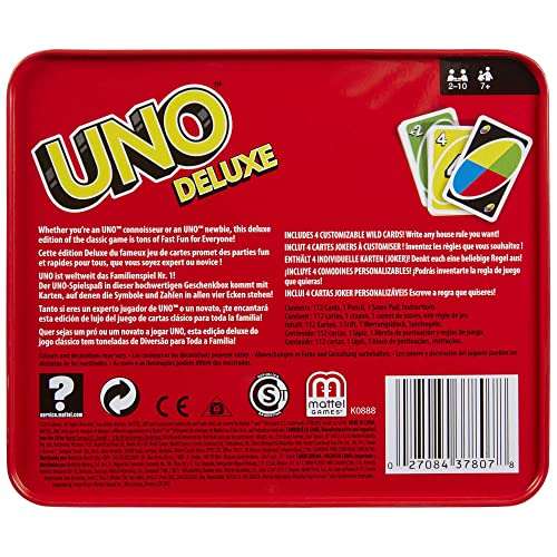 Mattel Games UNO?? Deluxe Card Game for with 112 Card Deck, Scoring Pad and Pencil £9.49 @ Amazon