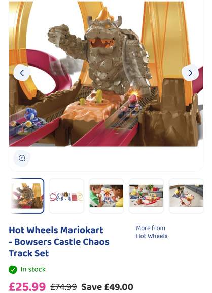 Hot Wheels Mario Kart Bowser’s Castle Chaos Track Set