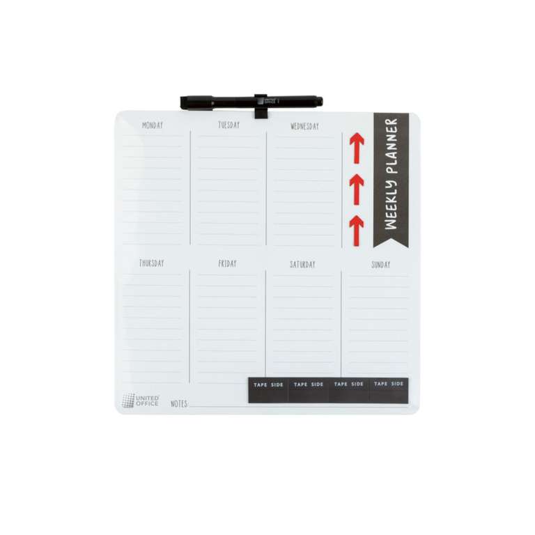 United Office Weekly Whiteboard Planner / Magnetic Sticky Notes - £2.99 at Lidl