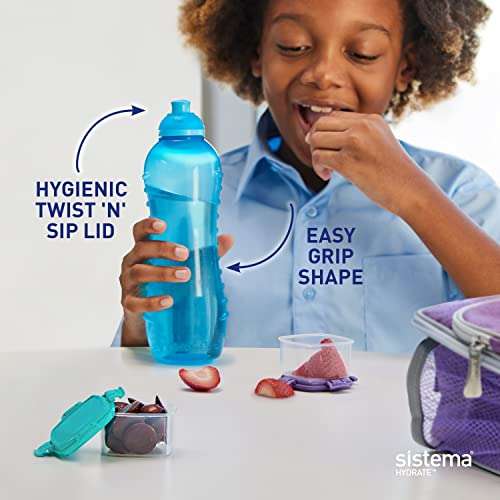 Sistema Twist 'n' Sip Squeeze Sports Water Bottle, Leakproof Water Bottle, BPA-Free, Assorted Colours, 620 ml £3.50 @ Amazon
