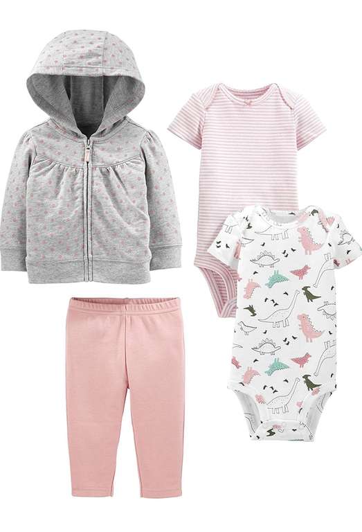 Simple Joys by Carter's Baby Girls' 4-Piece Fleece Jacket, Trouser, and Bodysuit Set size 0 months now £8.29 at Amazon