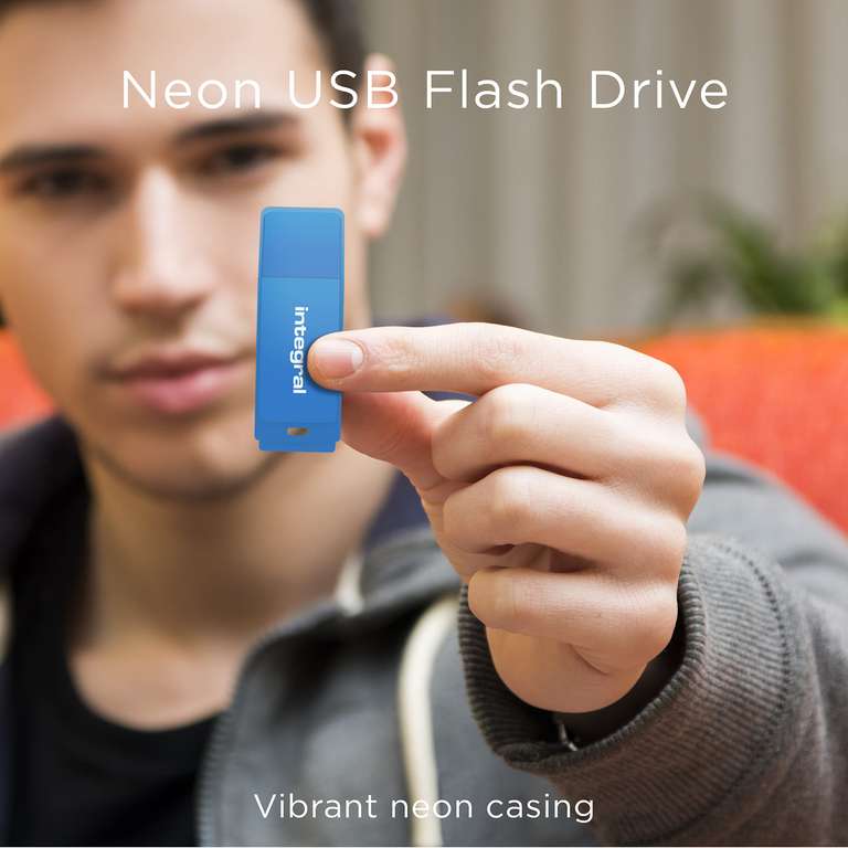 Integral 64GB Neon USB 2.0 Flash Drive 5-Pack (Black/Pink/Yellow/Orange/Blue)