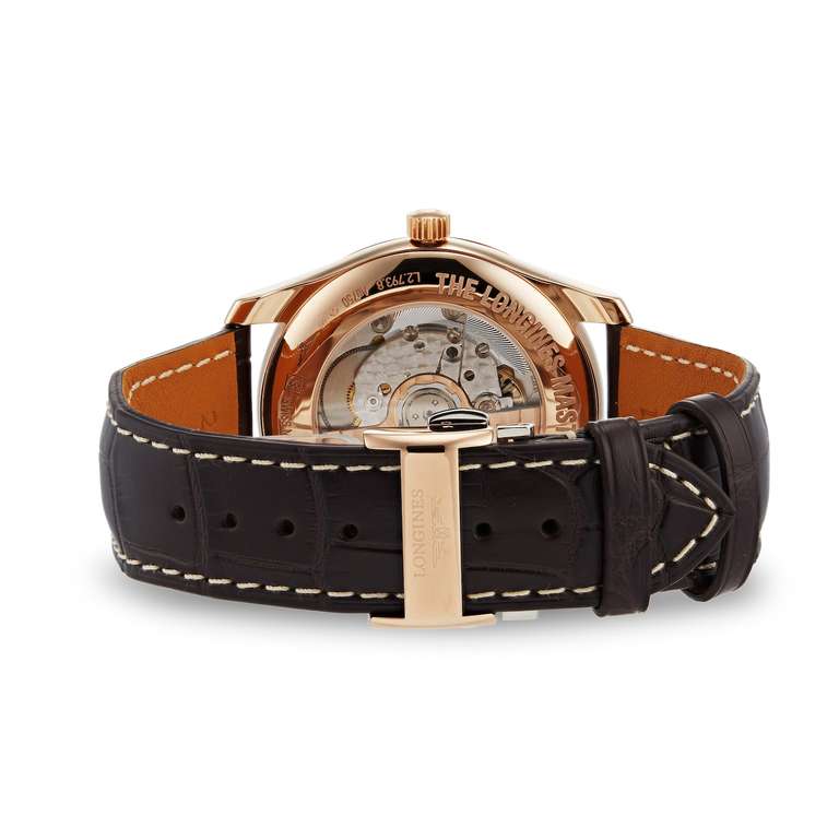 Brown Leather Strap Watch (18K Gold 