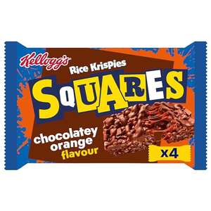 Kellogg's Rice Krispies Limited Edition Squares (£1.19 S&S + voucher) Chocolatey Orange Flavour Cereal Bars 4x36g