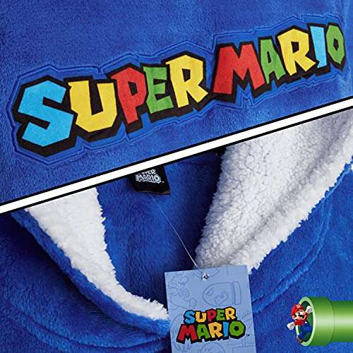 Super Mario Hoodie For Boys, Fleece Oversized Hoodie Blanket 7-14 Years £16.09 with voucher @ Amazon