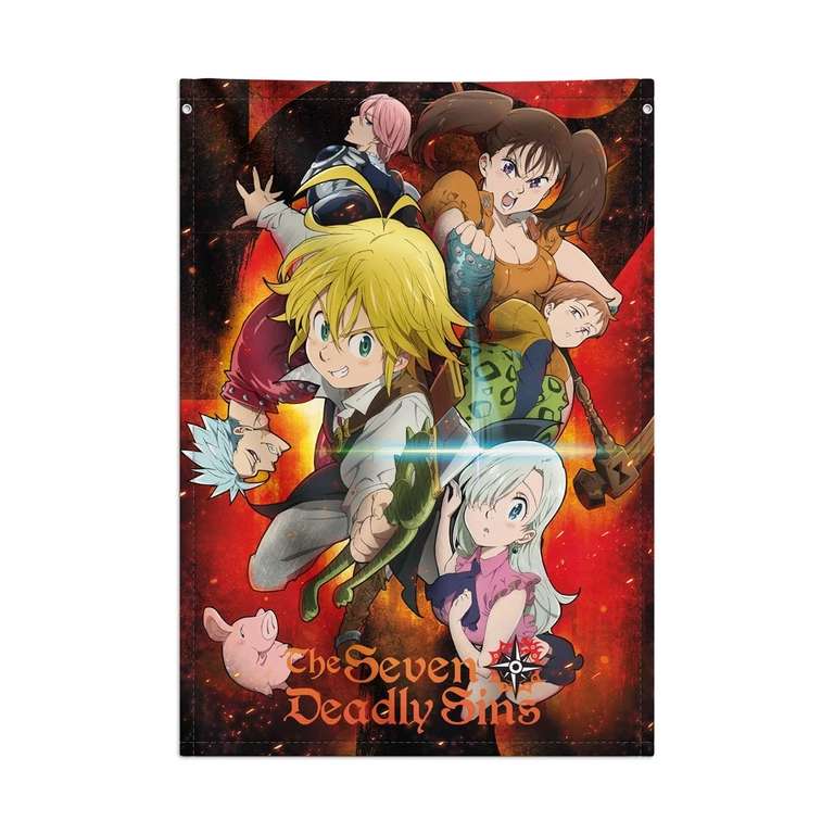 Anime / Manga Wall Flags : One Punch Man / Dragonball / Fairy Tail / Seven Deadly Sins / Naruto/ Black Clover + Free C&C
