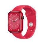 Apple Watch Series 8 GPS + Cellular, 45mm Starlight Aluminium Case - Starlight, (PRODUCT) Red, Silver