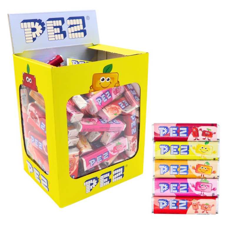 PEZ Refill Box, Mixed Fruit Flavoured Mix, Retro Vegan Gift Sweets, 850g (Pack of 1)