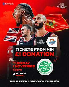 London Lions vs Buducnost Voli Eurocup basketball game - 01/11/22 - Tickets from £1 at AXS