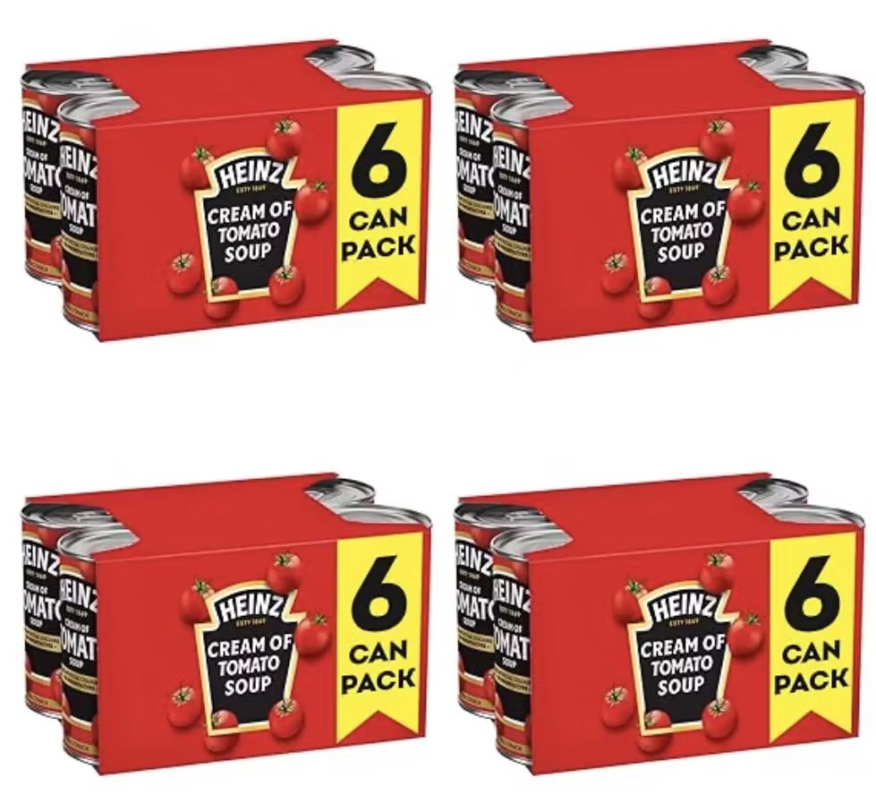 4 x Heinz Cream of Tomato Soup 6 x 400g - S&S £9.08 / £10.80 for 24 Cans