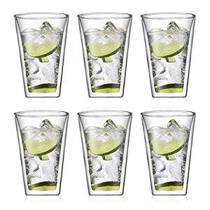 Bodum Canteen Double Wall Glass Set, Mouth Blown Borosilicate Glass - 0.4 L, Transparent, Pack of 6 - £24.10 @ Amazon
