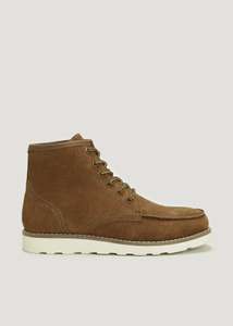 Mens Tan Suede Apron Boots Now Just £17 with Free Click and Collect from Matalan