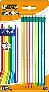 Bic Evolution Stripes Pencils 8Pk - Morrisons (Chadderton )