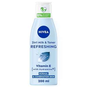 NIVEA 2-in-1 Refreshing Milk & Toner 200ml (Or S&S £1.68)