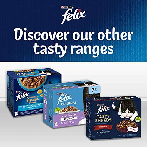 Felix As Good As It Looks Adult Wet Cat Food Mixed in Jelly Beef, Cod, Tuna and Chicken 120 x 100g Pouches (Prime Deal) £36 S&S