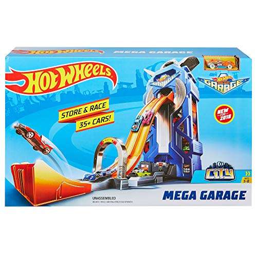 Hot Wheels MEGA Garage Play Set, Vertical Parking Tower for 35+ Hot Wheels Cars, 2-Lane Drop Track £42.99 @ Amazon