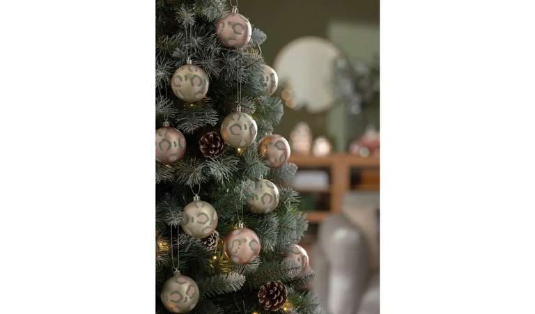 Clearance Christmas Decorations From £3 eg Home Pack of 12 Pastel Animal Print Baubles Free click and collect in selected stores @ Argos