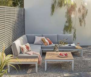 Spirit Grey Metal Garden Corner Sofa Set £550 + £12.50 delivery @ Homebase