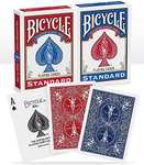 Bicycle Standard index Playing Cards, 2 Decks, Red & Blue, Air Cushion Finish, Professional, Superb Handling & Durability
