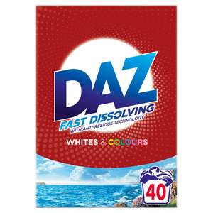 Daz Washing Powder Whites & Colours 40 Washes 2.6Kg £5.75/ 4 for 3 £17.25 (Clubcard Price) @ Tesco