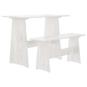 Berkfield Home Dining Table with Bench White Solid Pinewood Sold & Delivered by Berkfield Home