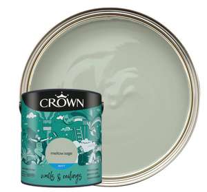 Crown Matt Emulsion Paint - Mellow Sage - 2.5L - + Other Varieties / Colours Free click and collect
