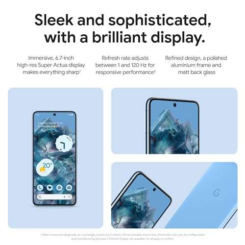  Google Pixel 8 Pro - Unlocked Android Smartphone with Telephoto  Lens and Super Actua Display - 24-Hour Battery - Obsidian - 256 GB