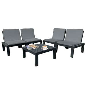 5 Piece Rattan Garden Furniture Set with Cushions £160 at Weeklydeals4less