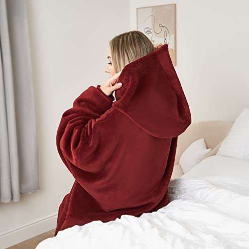 Sienna Hoodie Blanket Oversized Ultra Soft Plush Sherpa Fleece Wearable Throw Blanket Cosy - Sold & fulfilled by OnlineHomeShop