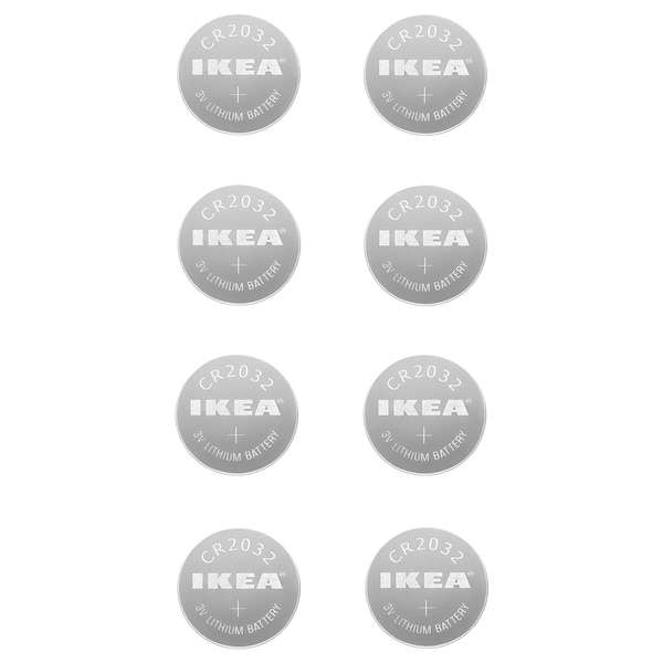 Ikea PLATTBOJ Lithium battery, CR2032 3V - pack of 8 - free collection