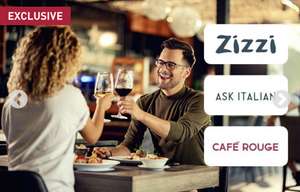 £49 to spend at Zizzi, ASK Italian or Cafe Rouge £34.65 with code valid 12 month 200 locations at Buyagift