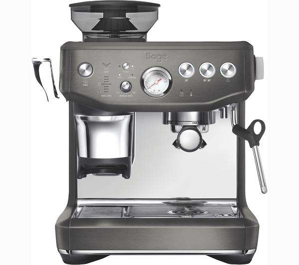 Sage The Barista Express Impress Bean to Cup Coffee Machine in Black Stainless Steel, SES876BST4GUK1