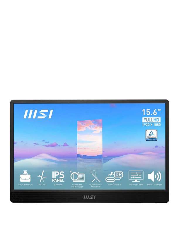 MSI PRO MP161 16in FHD IPS 60Hz Portable Monitor - £119 + Free Click and Collect @ JD Williams