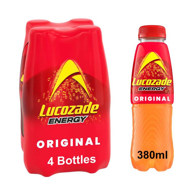 Lucozade Energy Original / Orange 2 X Pack of 4 (8 Bottles in Total) - S&S £4.03