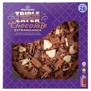Triple layer chocolate extravaganza celebration cake 28 servings - Scotland only (order online)