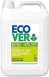 Ecover Washing Up Liquid Refill, Lemon & Aloe Vera, 5L - £8.79 @ Amazon