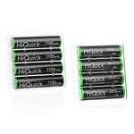 HiQuick 8-slotLCD Battery Charger, 5V 2A Fast Charging, Type C and Micro USB Input + 4x 2800mAh AA & 4x 1100mAh AAA NI-MH - HiQuick FBA