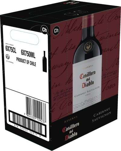 Casillero del Diablo Cabernet Sauvignon Red Wine, Chile, Smooth & Aromatic, (Case of 6 x 75cl) w/voucher / Comes out to £5.62 per bottle