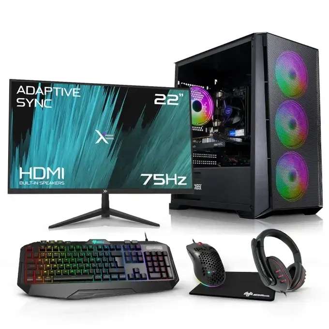 AWD-IT Air Mesh Intel i3 12100F / Radeon RX 6500 XT 4GB / 16GB RAM / 480GB SSD - PC Monitor Package for Gaming - £529.99 delivered at AWD-IT