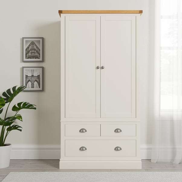 Compton Double 3 Drawer Wardrobe, Ivory & Oak £274.50 + £9.95 delivery @ Dunelm