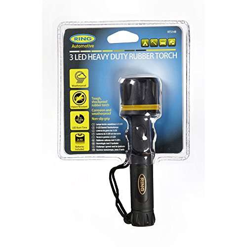 Ring RT5148 Shockproof LED Rubber Torch, Non Slip Grip, Batteries Included £2.99 - Min order x2 @ Amazon