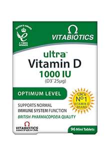 Vitabiotics Ultra Vitamin D3 Tablets x 96 - £3.40 (£3.23 Subscribe & Save) Ultra Vit B Complex X 60 - £4.95 (£4.70 with S&S) @ Amazon