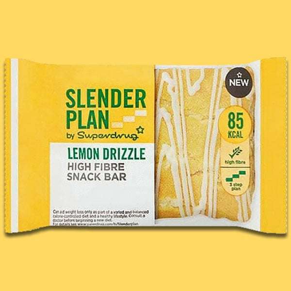 60 x Slender Plan By Superdrug Lemon Drizzle High Fibre 24g Snack Bars (BBE End Dec 22) - £4.99 (+£1.99 Delivery) @ Discount Dragon