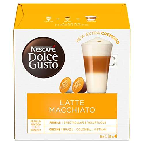 Nescafé Dolce Gusto Latte Macchiato Coffee Pods (3 Packs of 16 Pods, 48 Pods Total) £4.50 @ Amazon