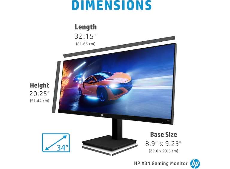 HP X34 34 Inch 165Hz IPS WQHD ( 3440 x 