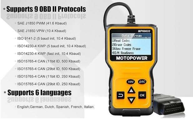 MOTOPOWER MP69038 Car OBD2 Scanner Code Reader Engine Fault Code Reade —  MOTOPOWER DIRECT