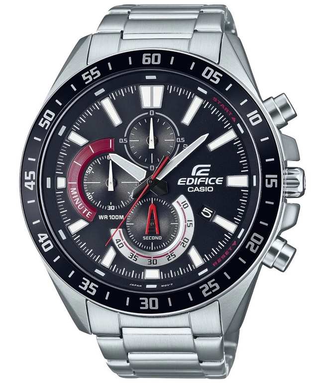 Casio Edifice Silver Mens Chronograph Watch via Amazon US