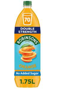 Robinsons Double Concentrate No Added Sugar Squash £2.50 with voucher code @ Tesco