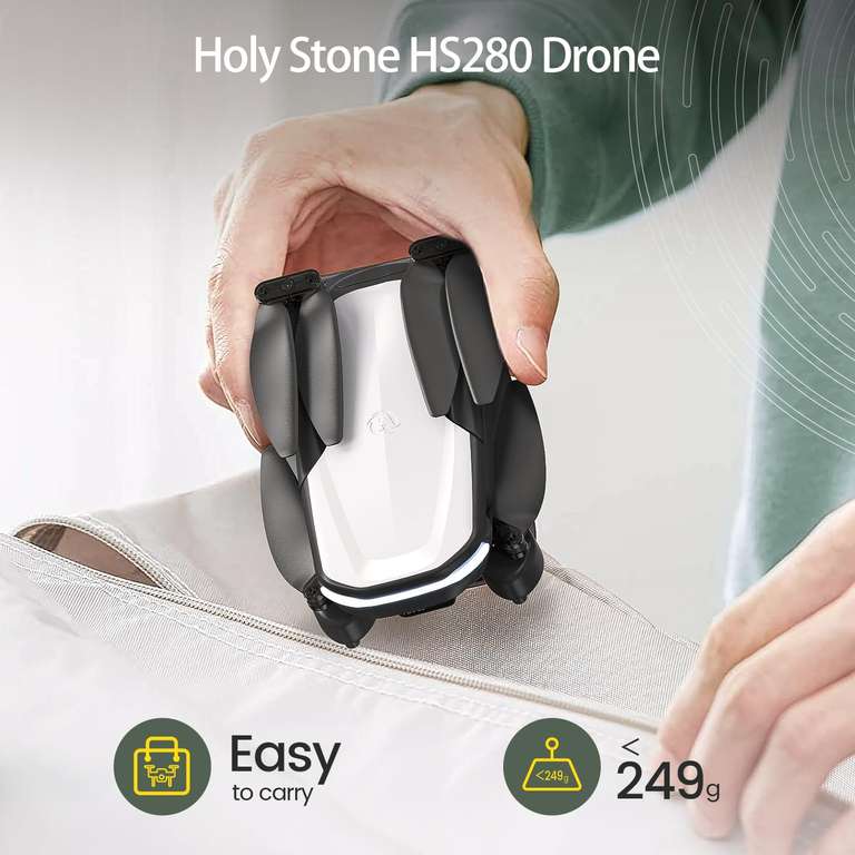 Holy Stone HS280 Foldable Drone with 1080P Camera for Adults and Kids, RC Quadcopter with 2 Modular Batteries - Sold by Holy Stone UK FBA